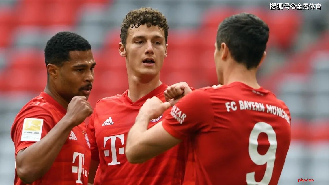 德甲联赛第29轮 拜仁慕尼黑5:0大胜对手杜塞尔多夫
